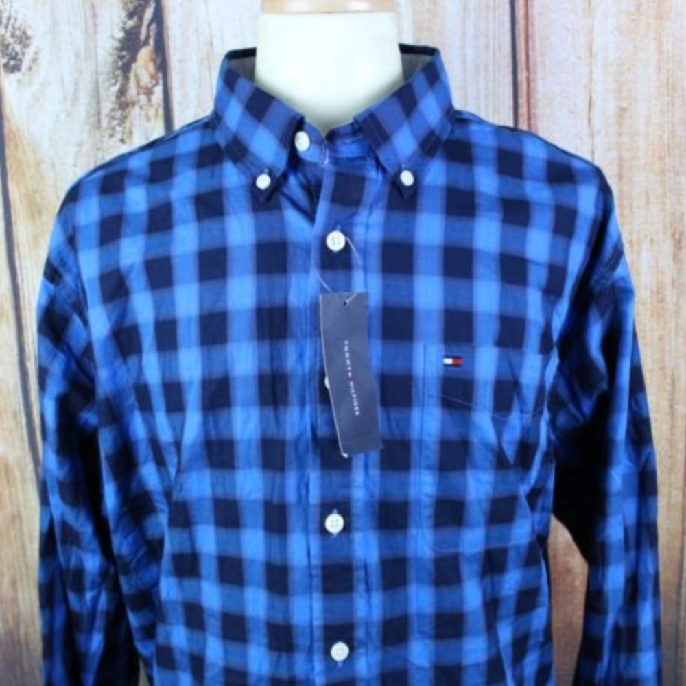 Tommy Hilfiger Men's Button Down Shirt XL Blue
